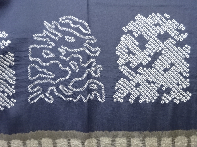 アンティーク　絞り花更紗模様男物長襦袢